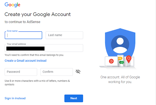 Google’s prompt to sign in from the account