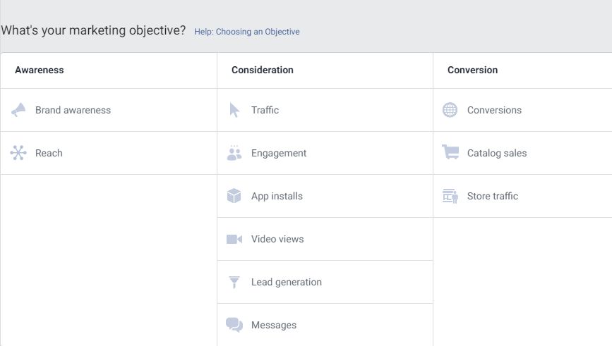 facebook ad objective