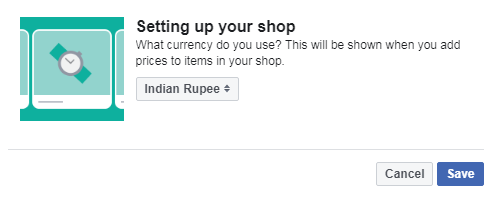 set up currency option for facebook shop 