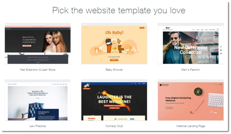 Choose a Template for Your Wix Site