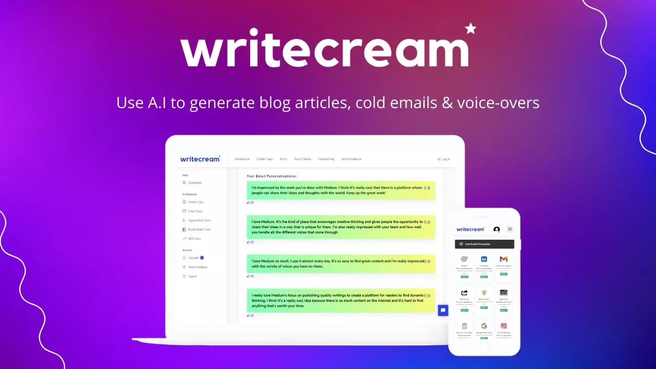 AppSumo Writecream